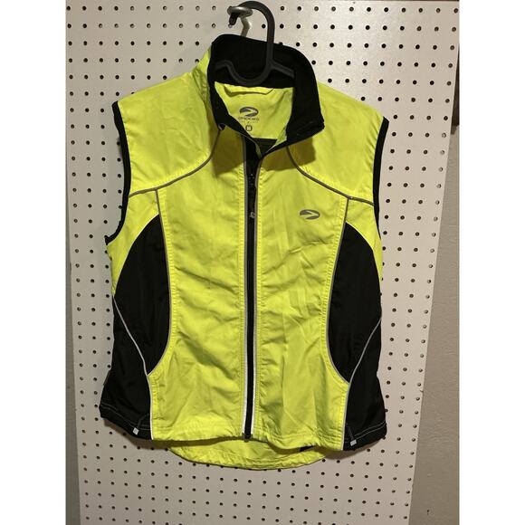 Brooks Running Womens Vest Size M Reflective Yellow Gently Used - Picture 1 of 6